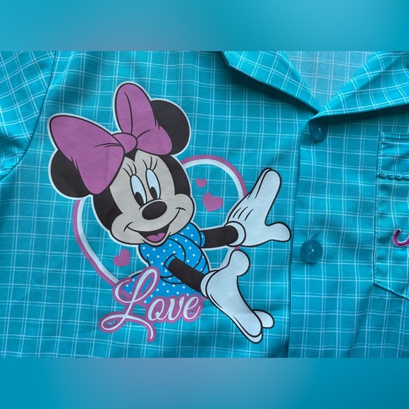 •GUC•Disney Thailand Cool Planet Button Down Minnie Mouse Short Sleeve Top - Picture 4 of 15